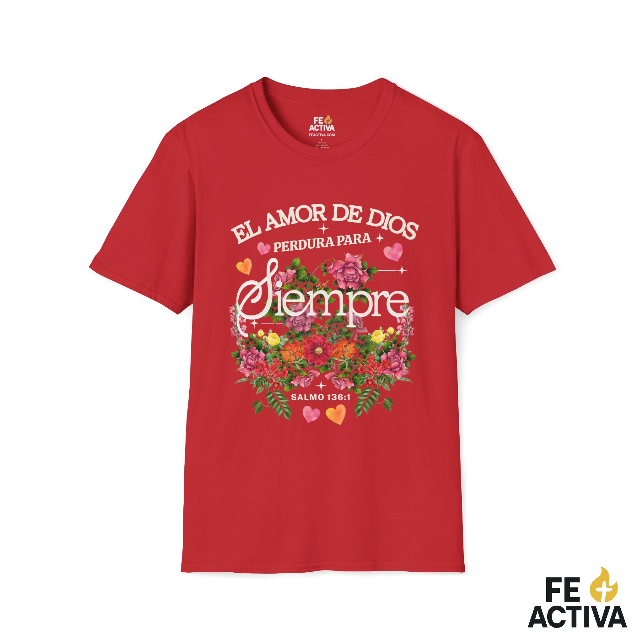 El Amor de Dios Perdura para Siempre – Salmo 136:1 | Camiseta Cristiana | Fe Activa