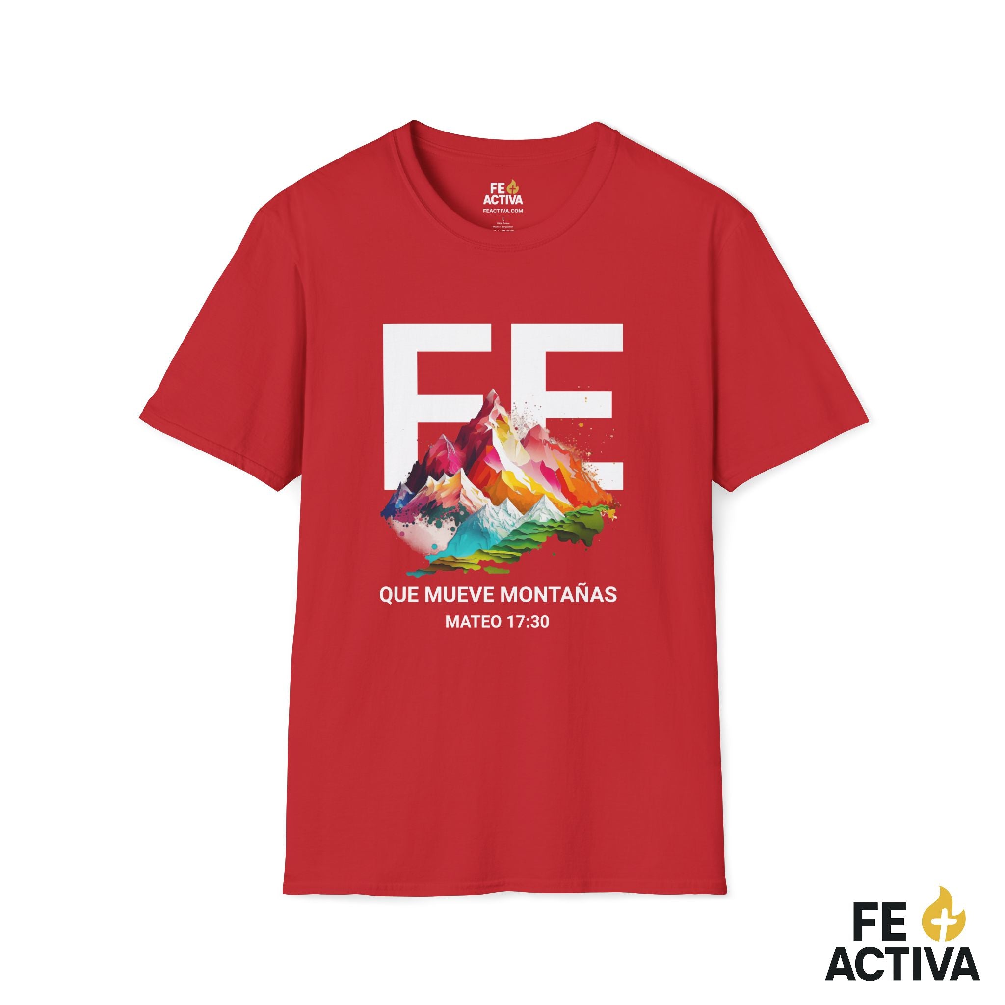Fe que mueve Montañas - Mateo 17:20 | Camisetas Cristianas | Fe Activa