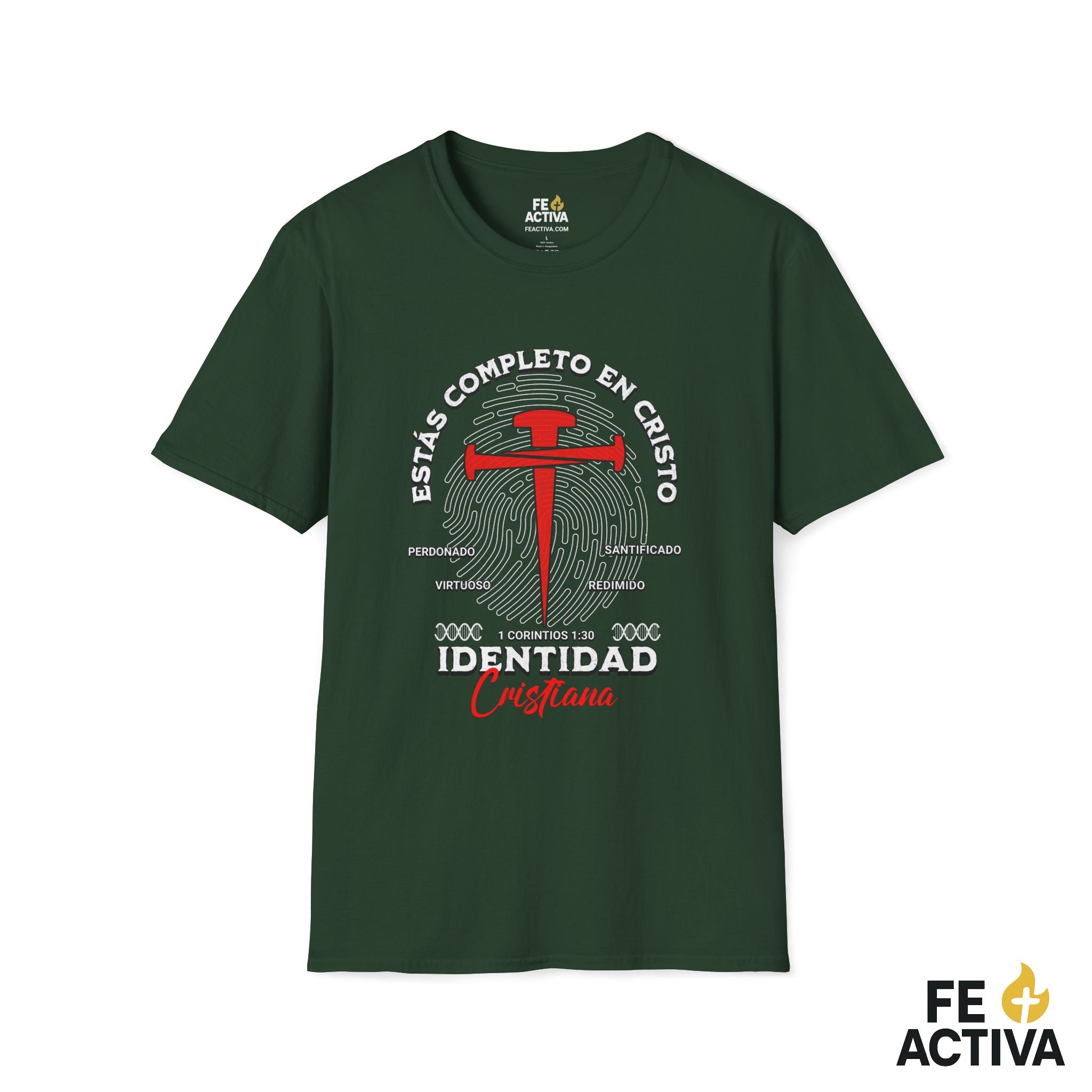 Identidad Cristiana – 1 Corintios 1:30 | Camiseta Cristiana | Fe Activa