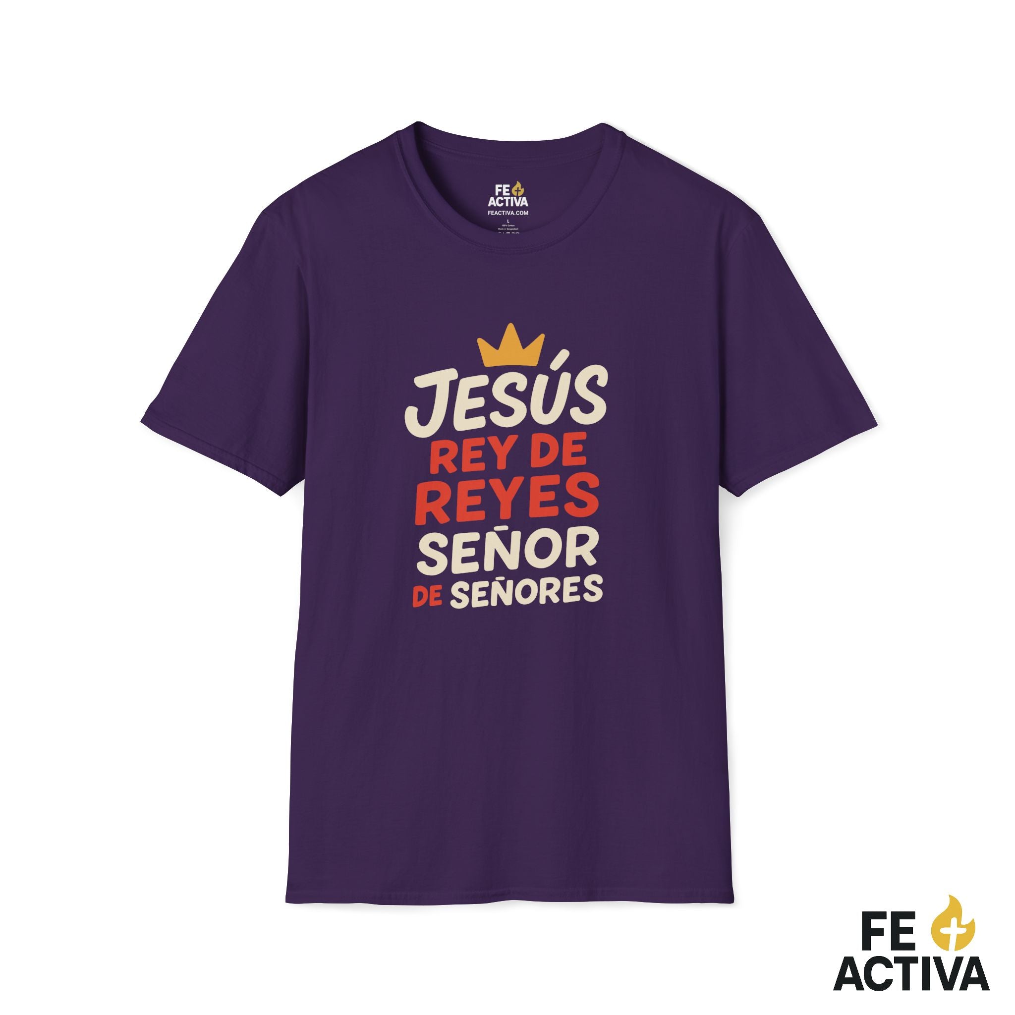 Jesus Rey de Reyes y Señor de Señores | Apocalipsis 19:16  | Camiseta Cristiana | Fe Activa