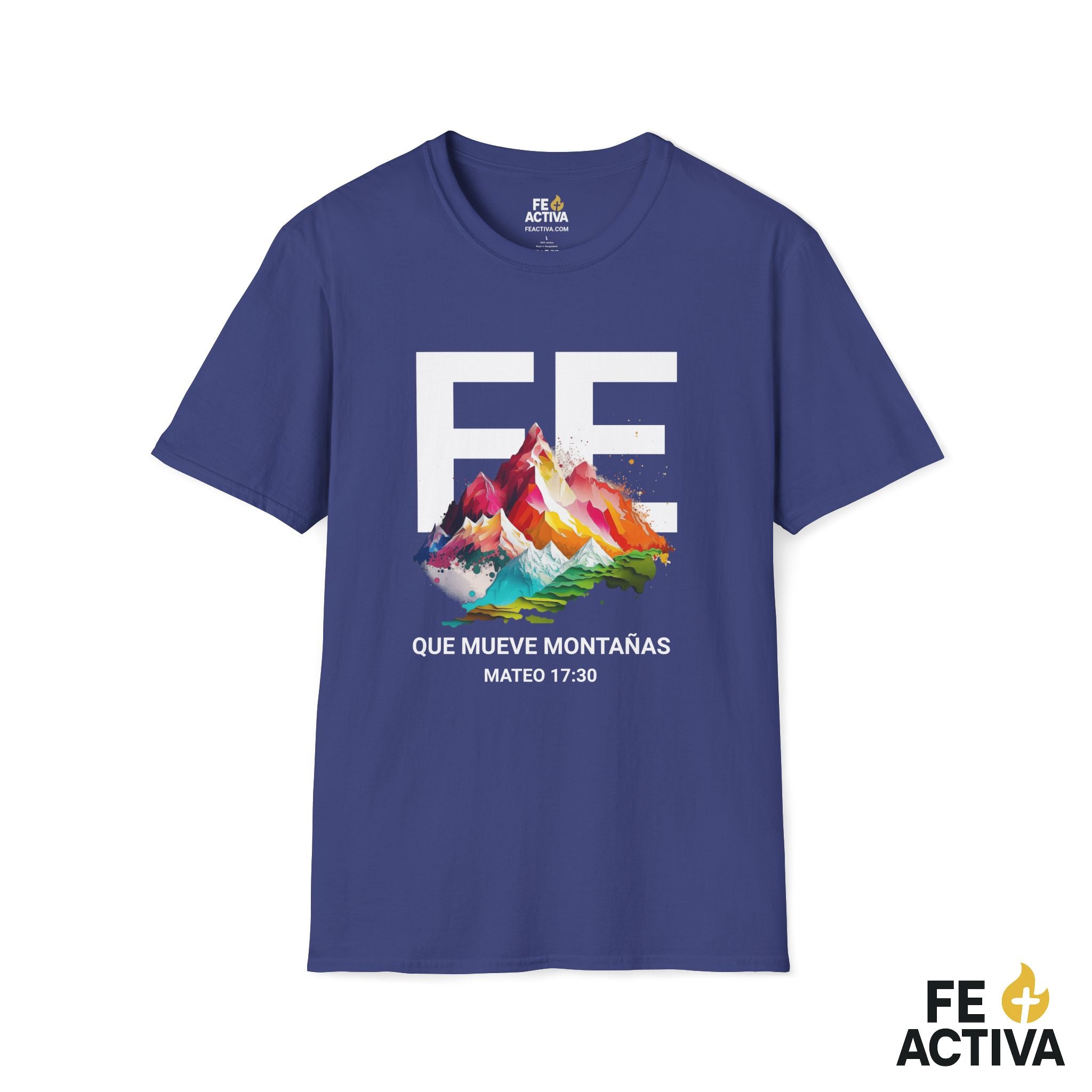 Fe que mueve Montañas - Mateo 17:20 | Camisetas Cristianas | Fe Activa
