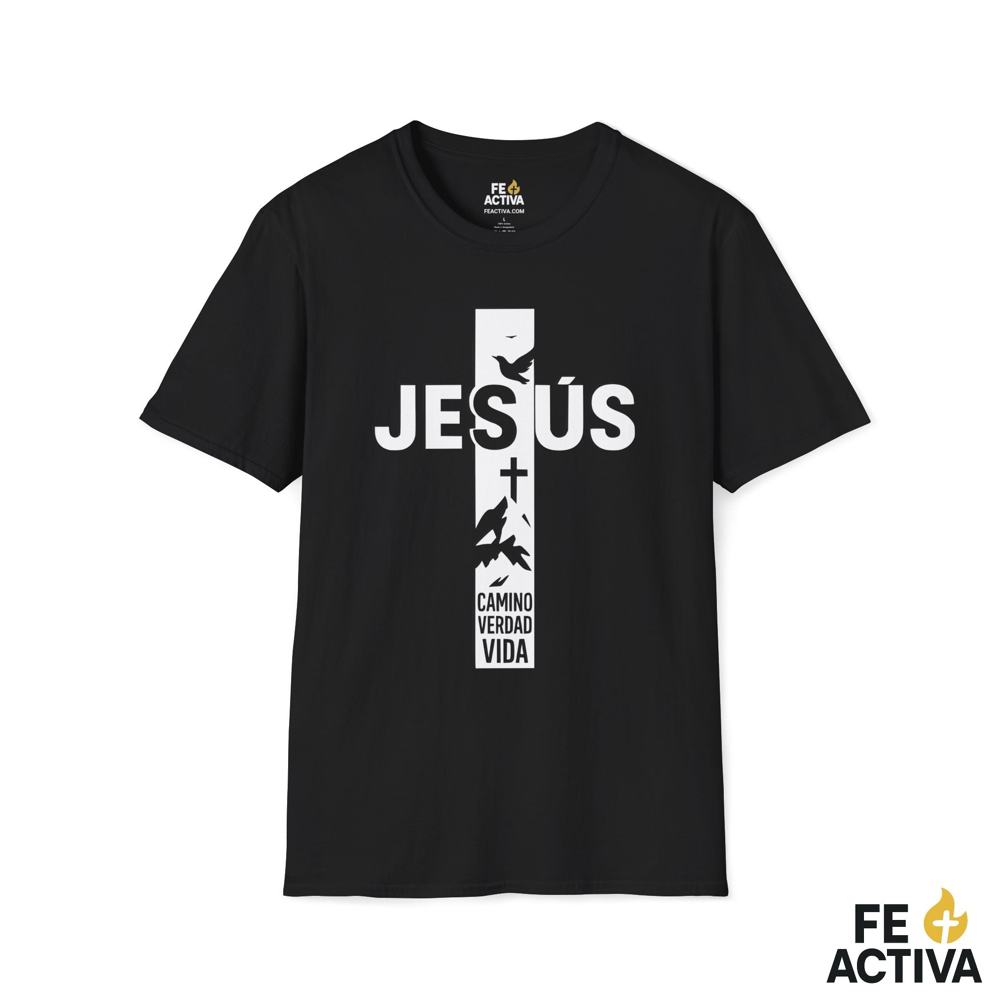 Jesus + Cruz: Camino, Verdad y Vida  | Camiseta Cristiana | Fe Activ:a