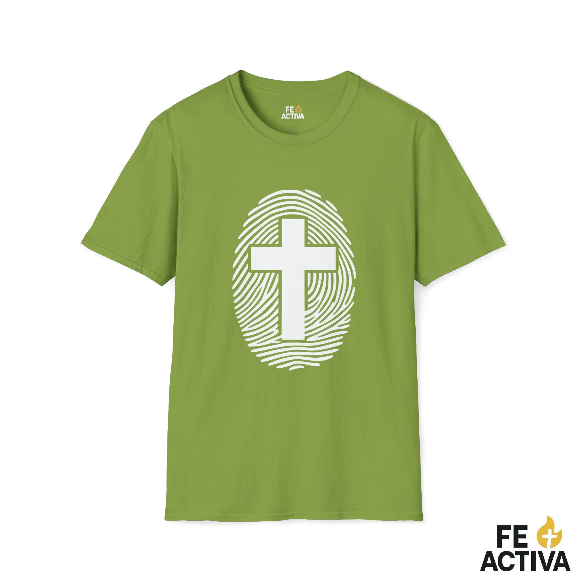 Mi Identidad en Cristo Jesus | Cruz y Huella dactilar  | Camiseta Cristiana | Fe Activa