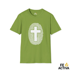 Mi Identidad en Cristo Jesus | Cruz y Huella dactilar  | Camiseta Cristiana | Fe Activa