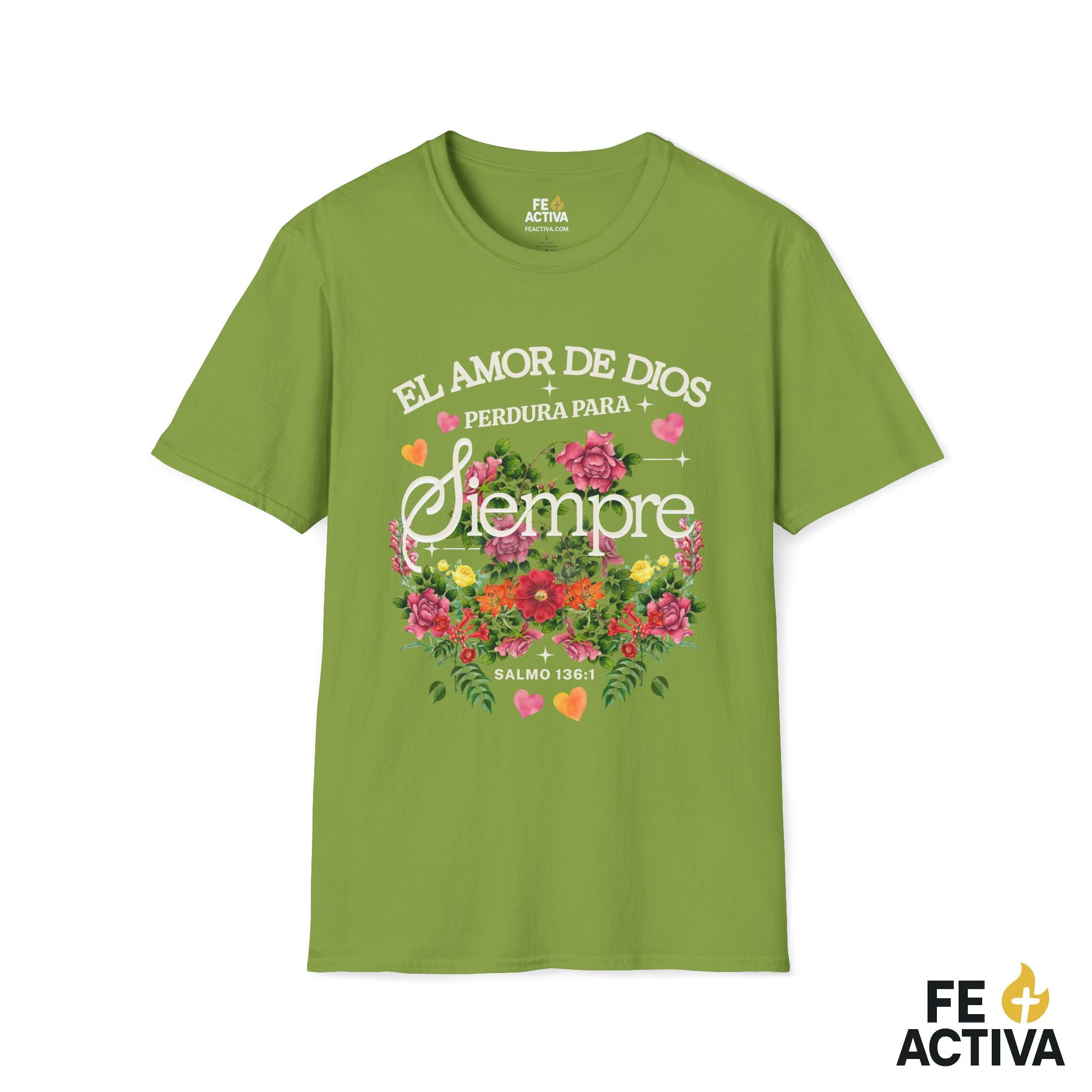 El Amor de Dios Perdura para Siempre – Salmo 136:1 | Camiseta Cristiana | Fe Activa