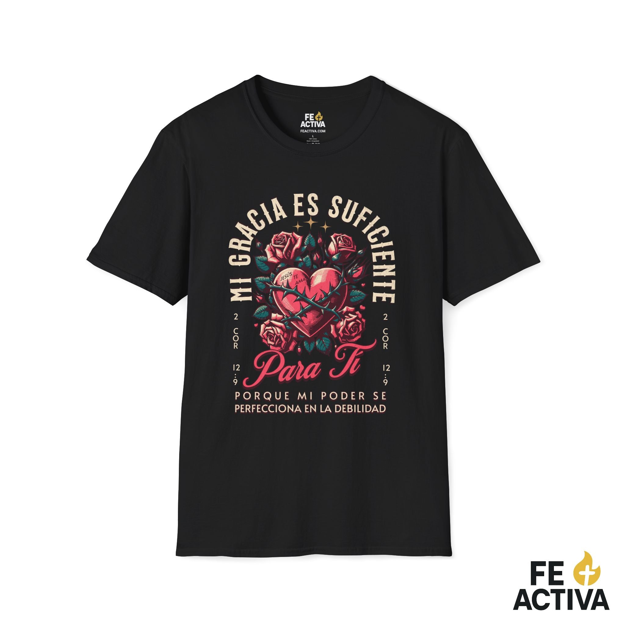 Mi Gracia Es Suficiente – 2 Corintios 12:9 | Camiseta Cristiana | Fe Activa