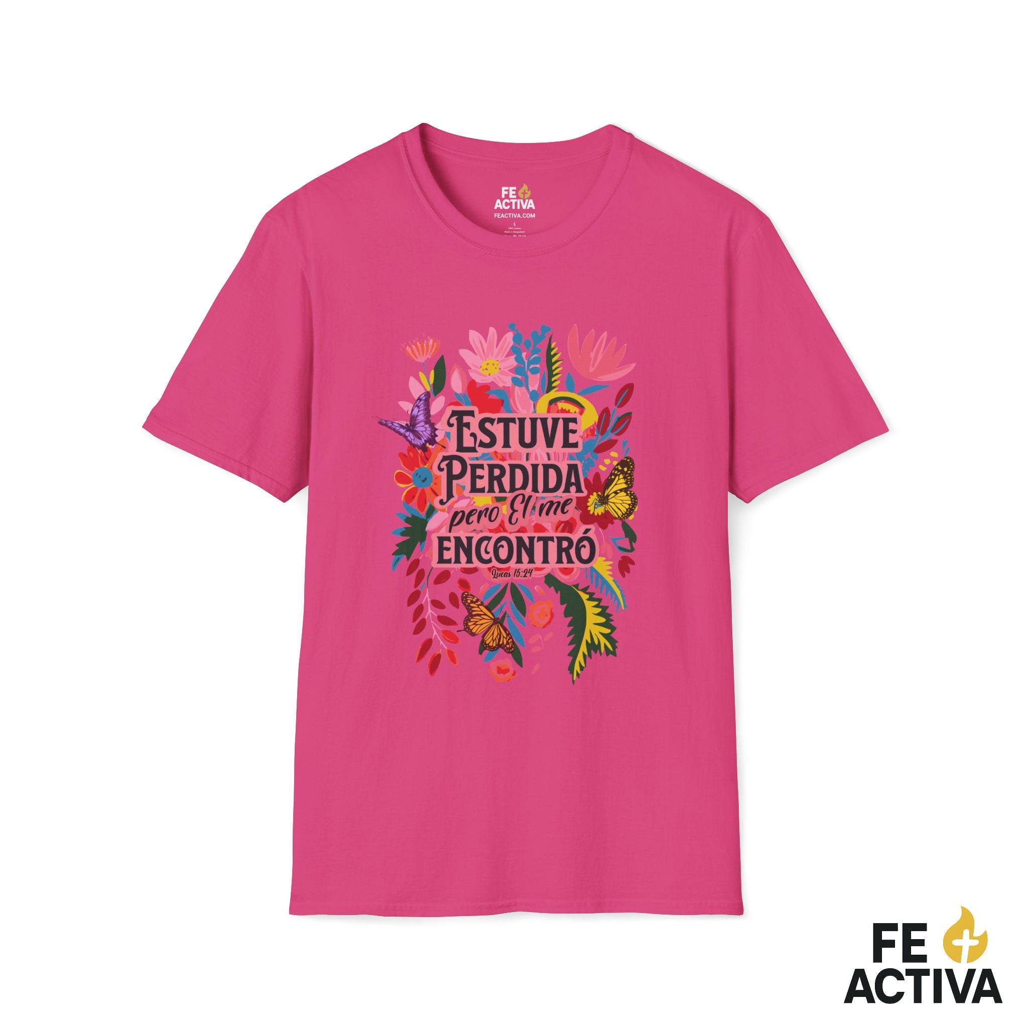 Estuve Perdida, pero Él me Encontró – Lucas 15:24 | Camiseta Cristiana | Fe Activa