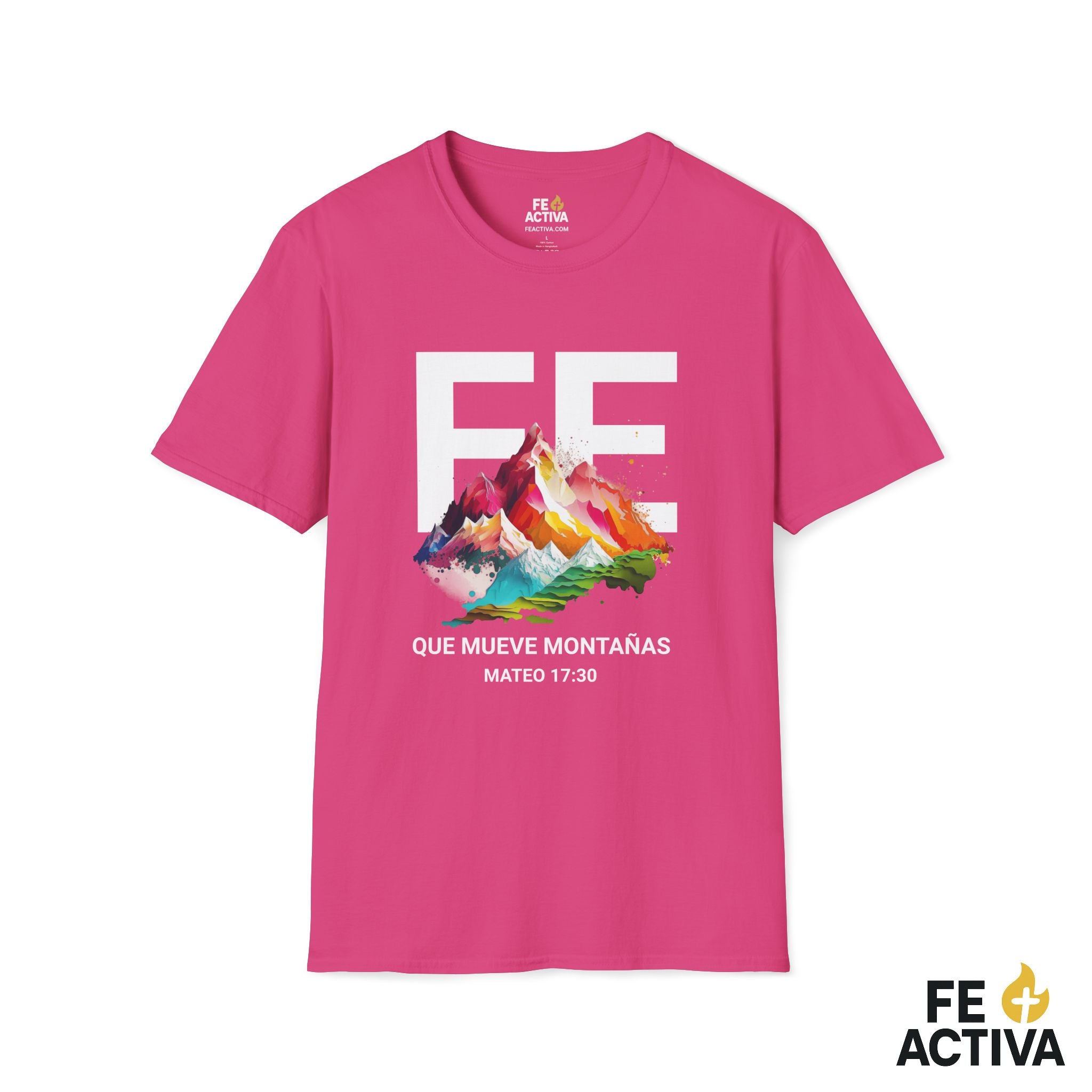 Fe que mueve Montañas - Mateo 17:20 | Camisetas Cristianas | Fe Activa
