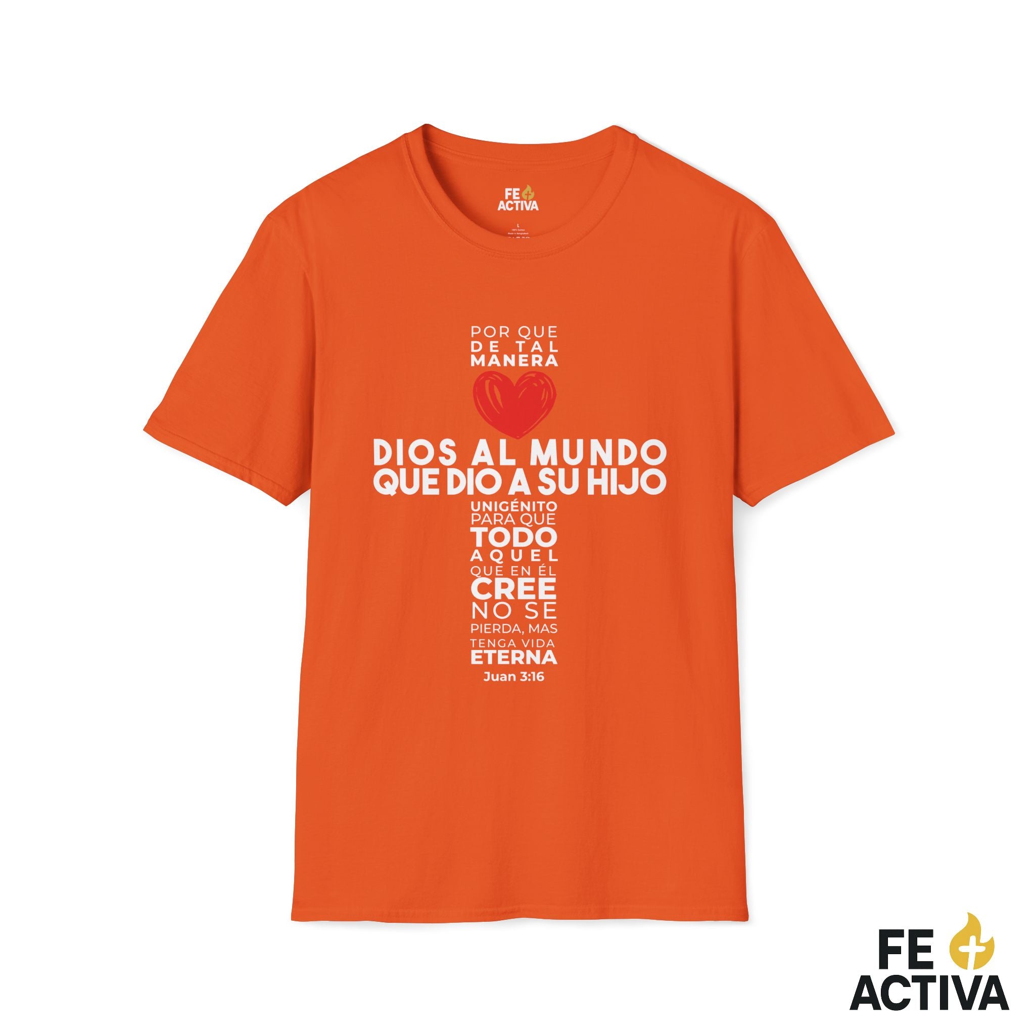 Juan 3:16 - Por que de tal manera amo Dios al Mundo - Diseño 1 | Camiseta Cristiana Unisex