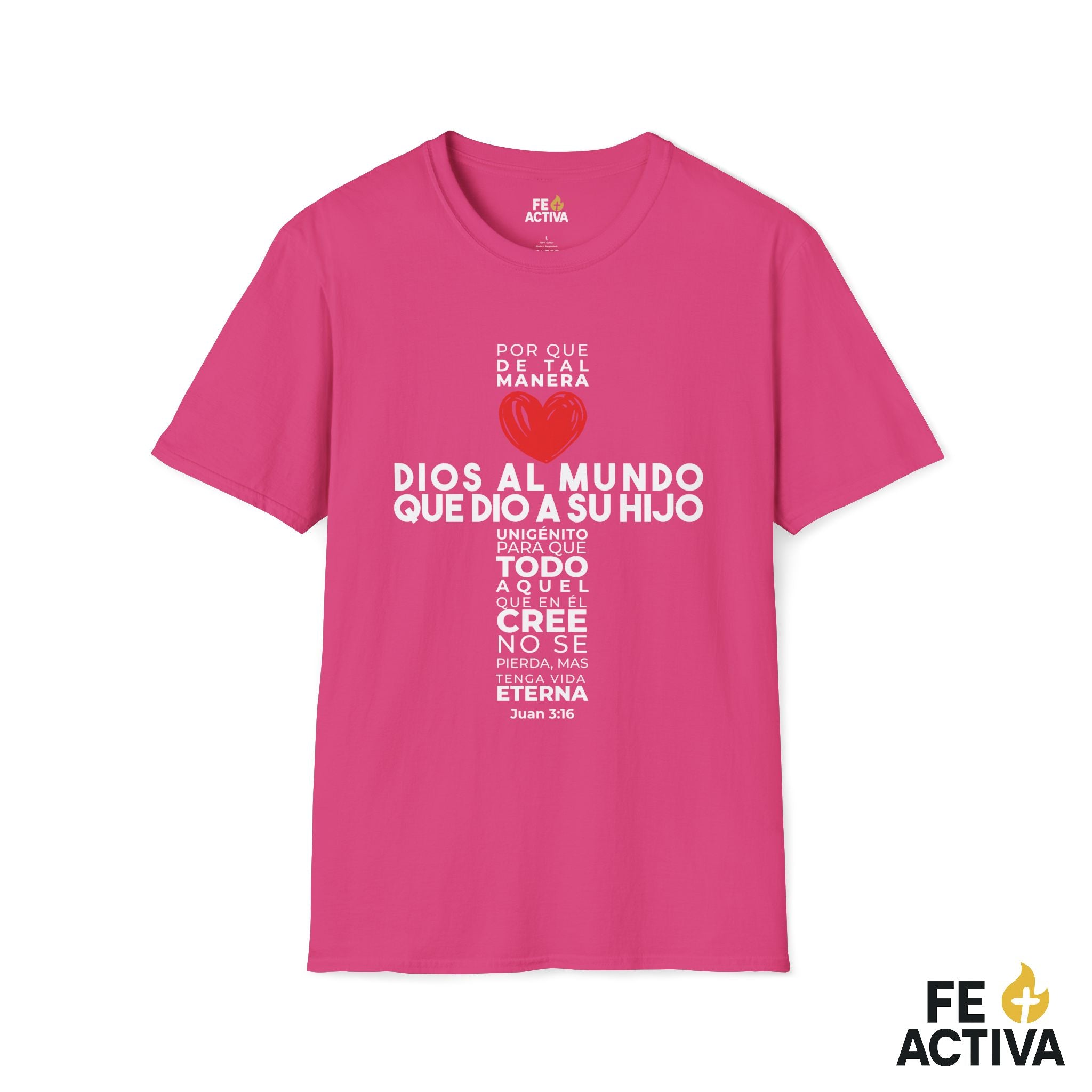 Juan 3:16 - Por que de tal manera amo Dios al Mundo - Diseño 1 | Camiseta Cristiana Unisex