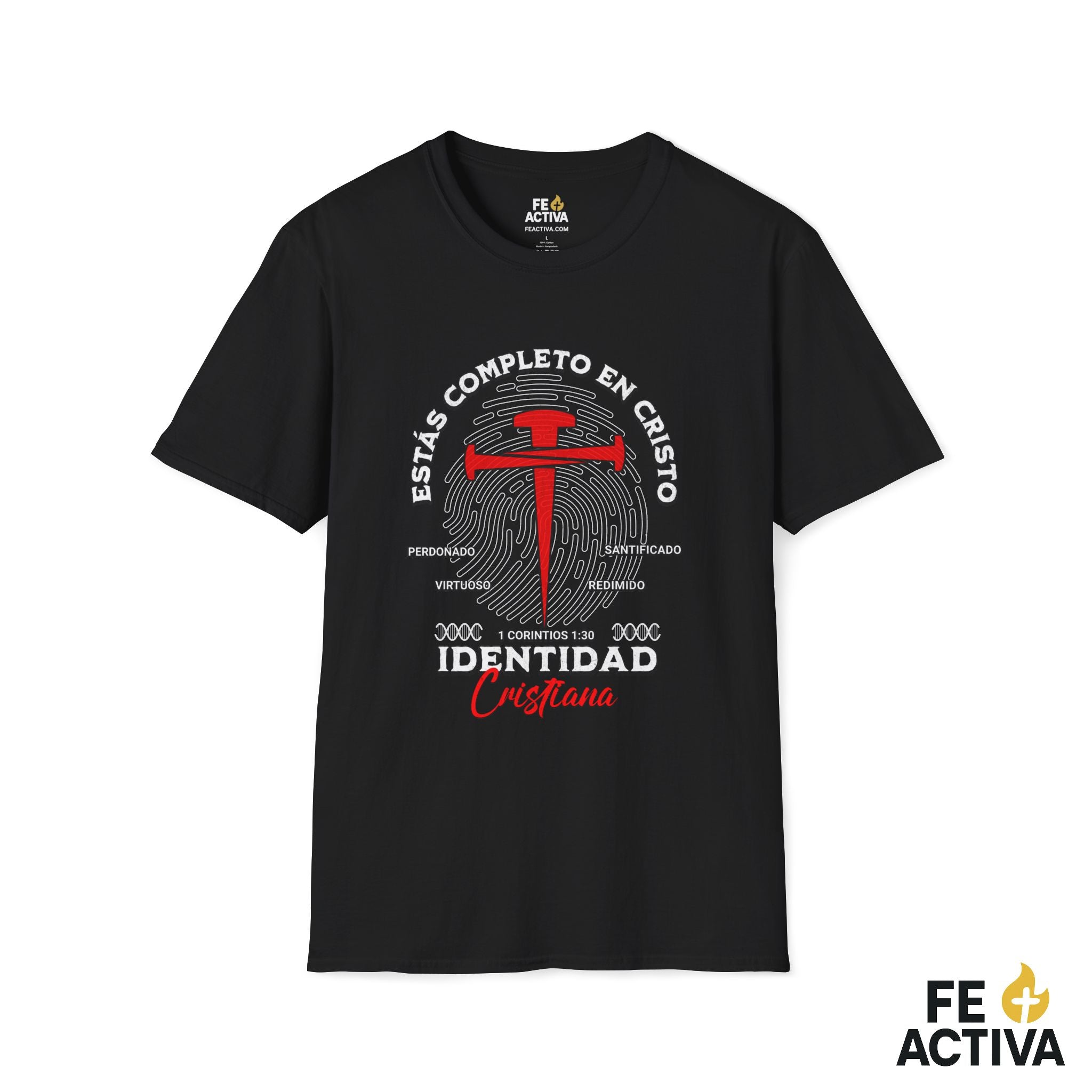 Identidad Cristiana – 1 Corintios 1:30 | Camiseta Cristiana | Fe Activa