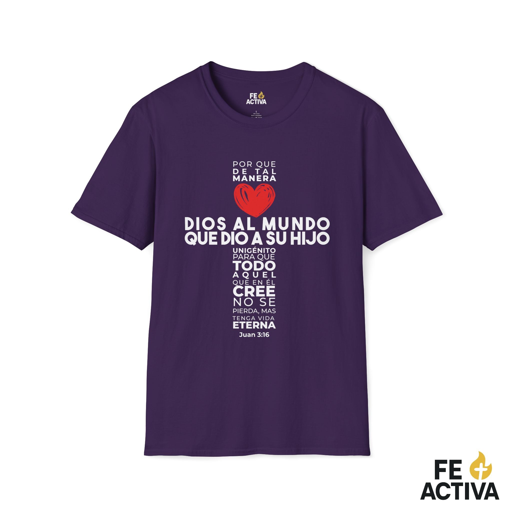 Juan 3:16 - Por que de tal manera amo Dios al Mundo - Diseño 1 | Camiseta Cristiana Unisex