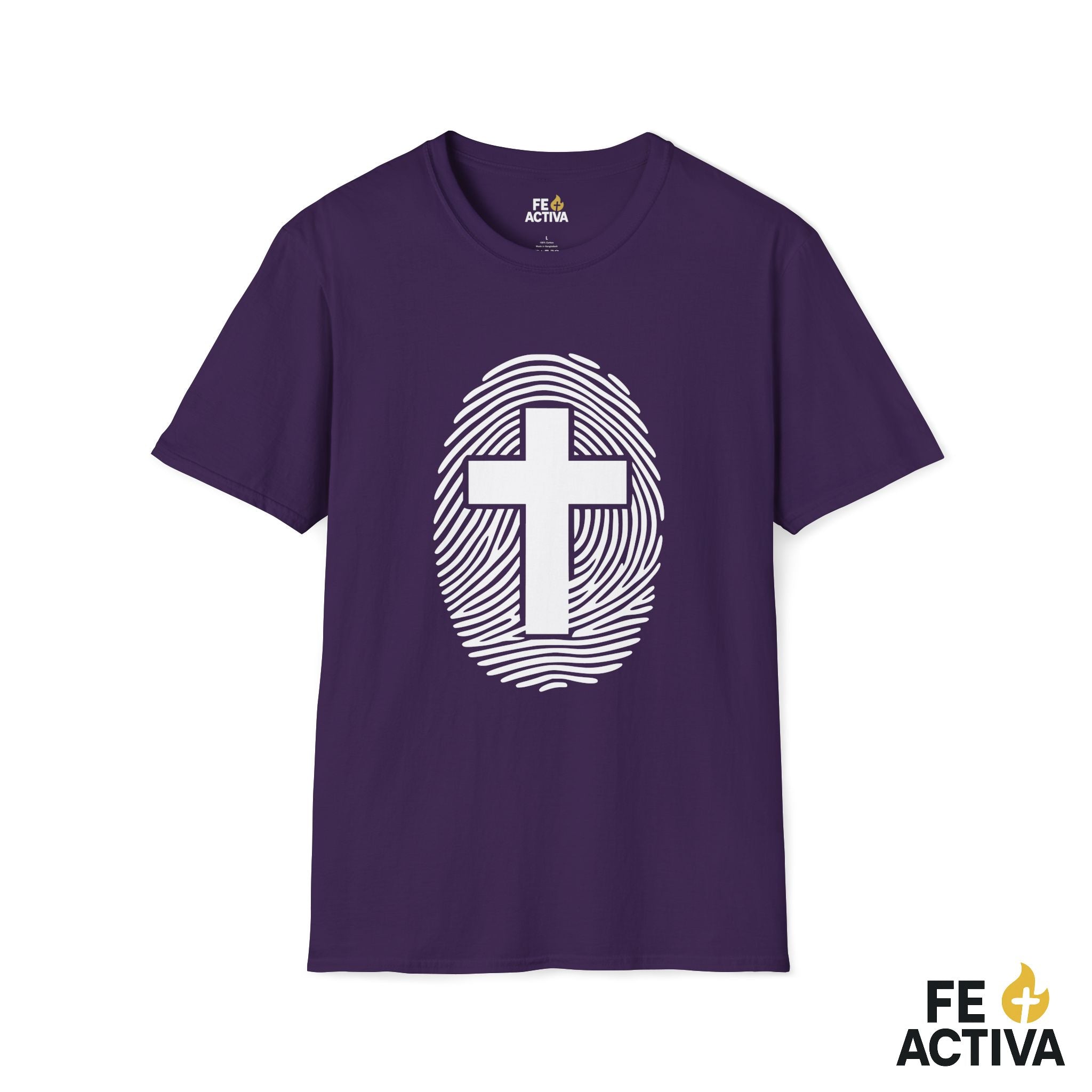Mi Identidad en Cristo Jesus | Cruz y Huella dactilar  | Camiseta Cristiana | Fe Activa