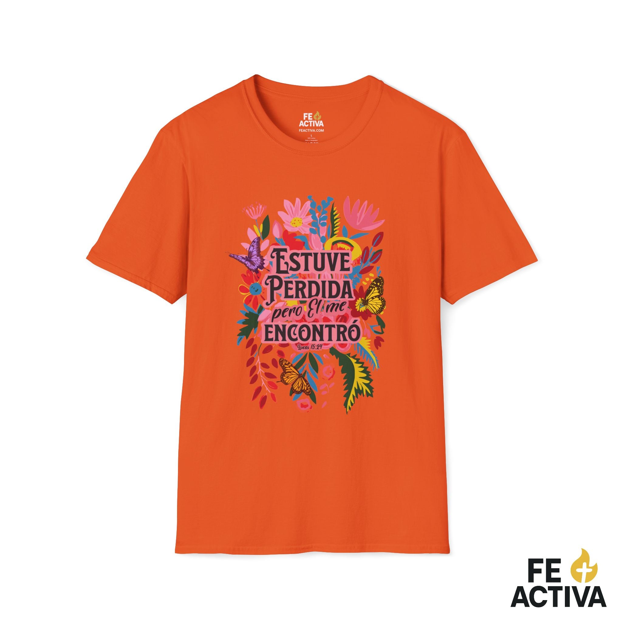 Estuve Perdida, pero Él me Encontró – Lucas 15:24 | Camiseta Cristiana | Fe Activa