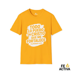 Filipenses 4:16 - Todo lo Puedo | Camiseta Cristiana | Fe Activa