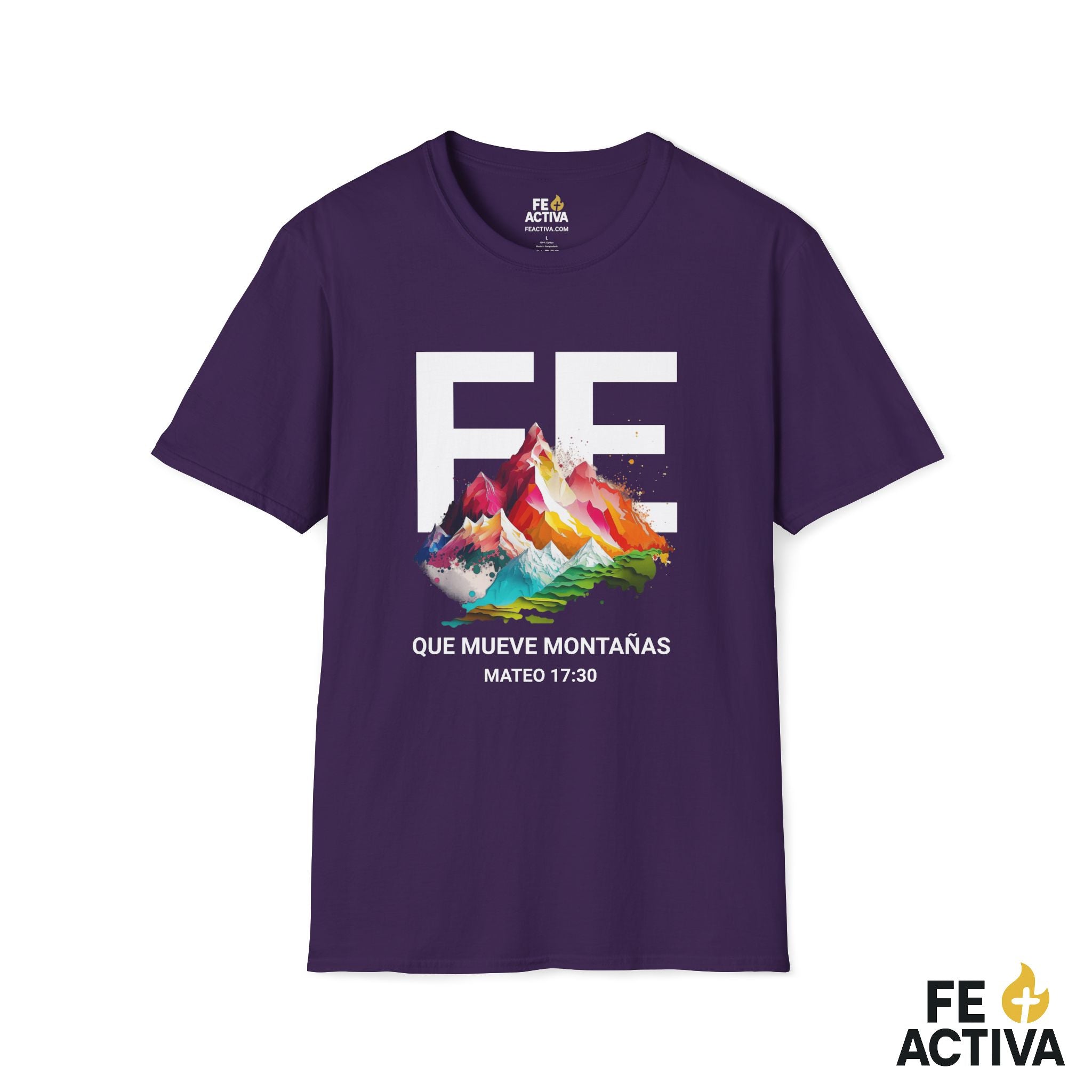 Fe que mueve Montañas - Mateo 17:20 | Camisetas Cristianas | Fe Activa