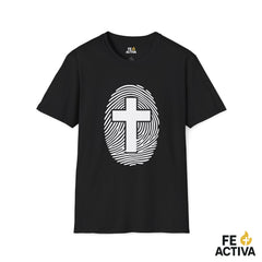 Mi Identidad en Cristo Jesus | Cruz y Huella dactilar  | Camiseta Cristiana | Fe Activa