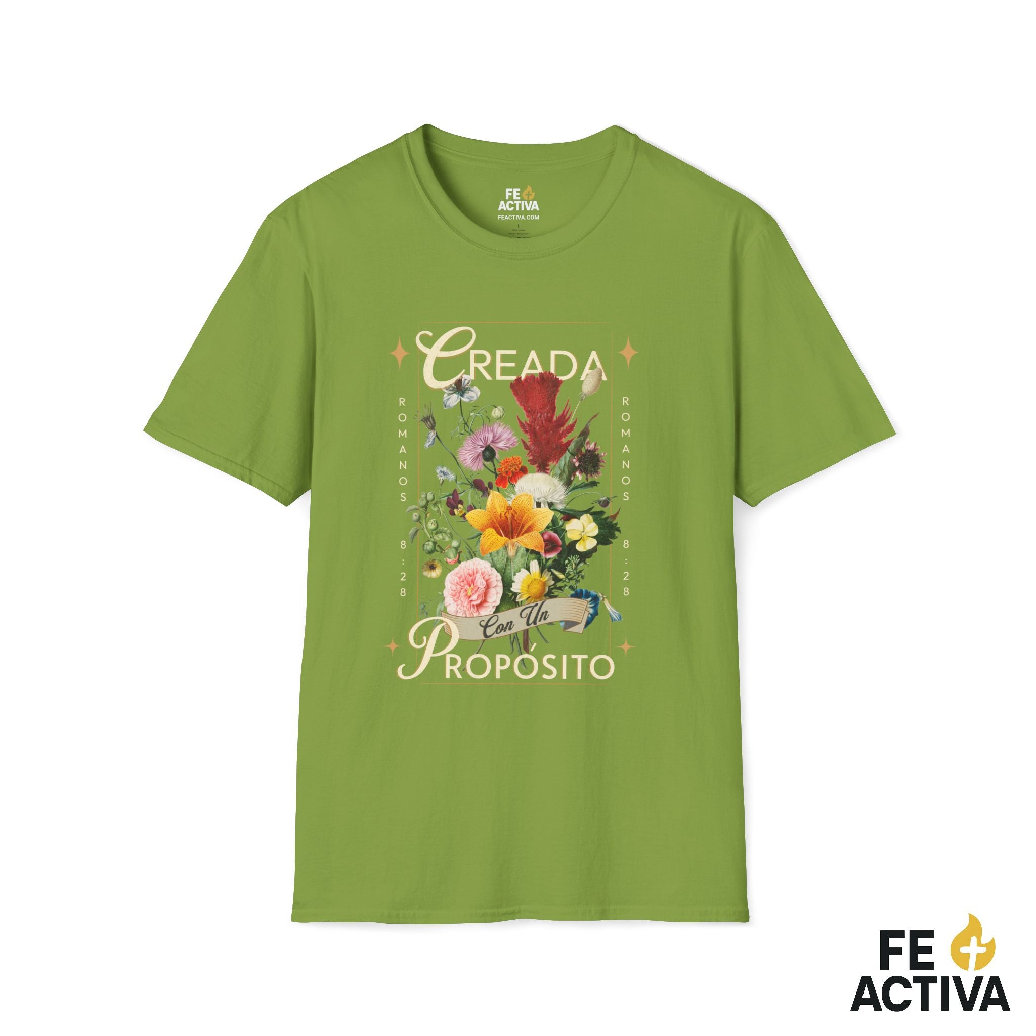 Creada con un Propósito – Romanos 8:28 | Camiseta Cristiana | Fe Activa