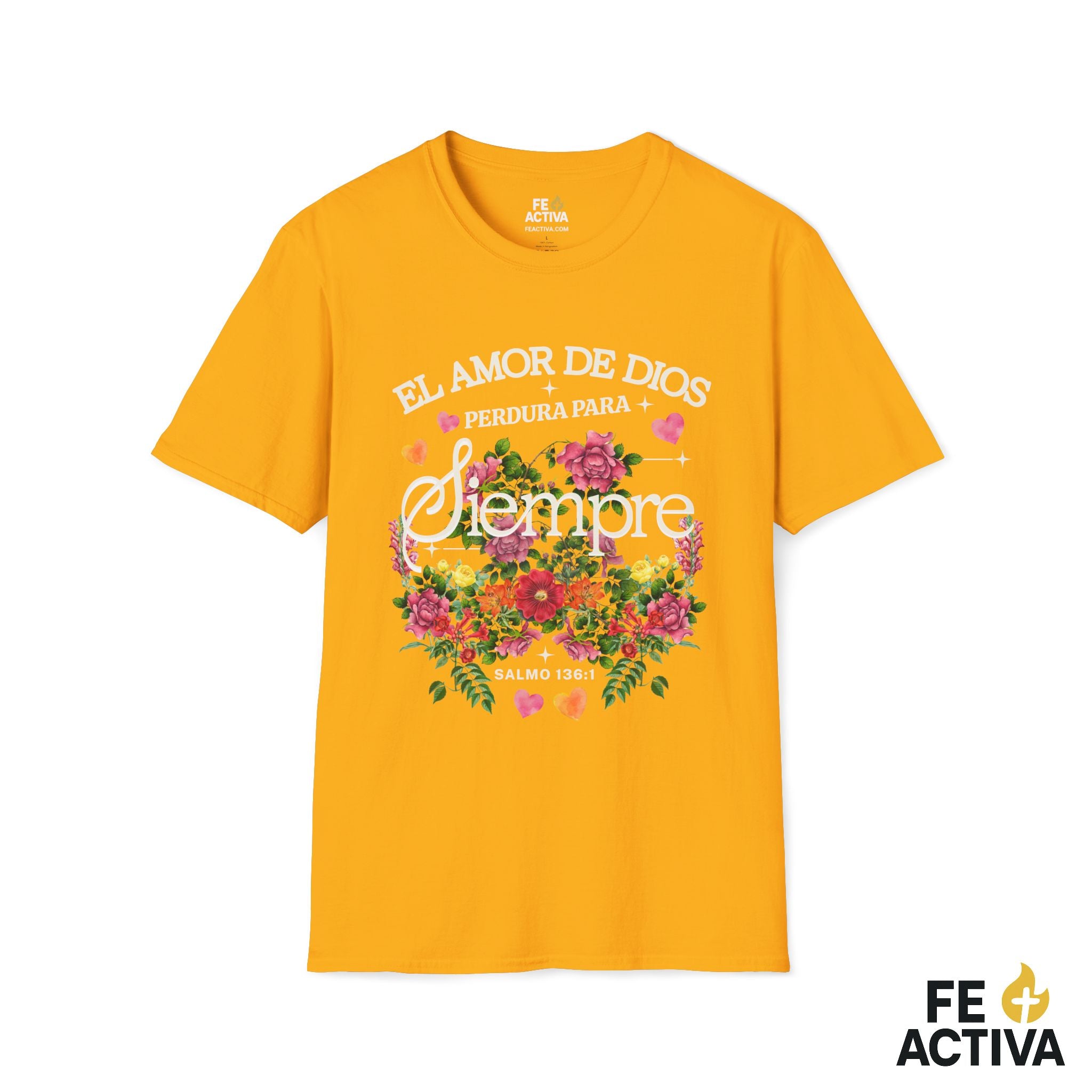 El Amor de Dios Perdura para Siempre – Salmo 136:1 | Camiseta Cristiana | Fe Activa