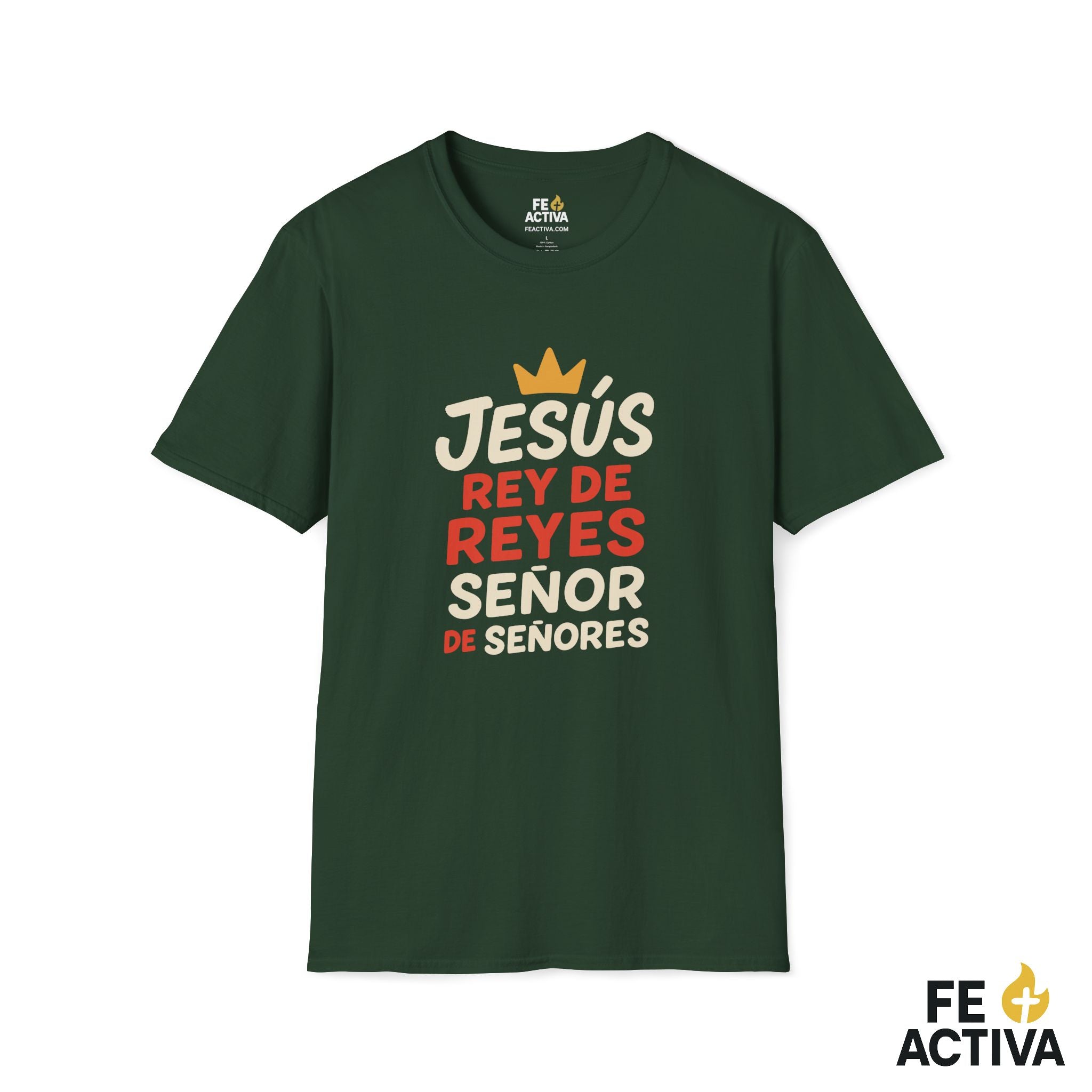 Jesus Rey de Reyes y Señor de Señores | Apocalipsis 19:16  | Camiseta Cristiana | Fe Activa