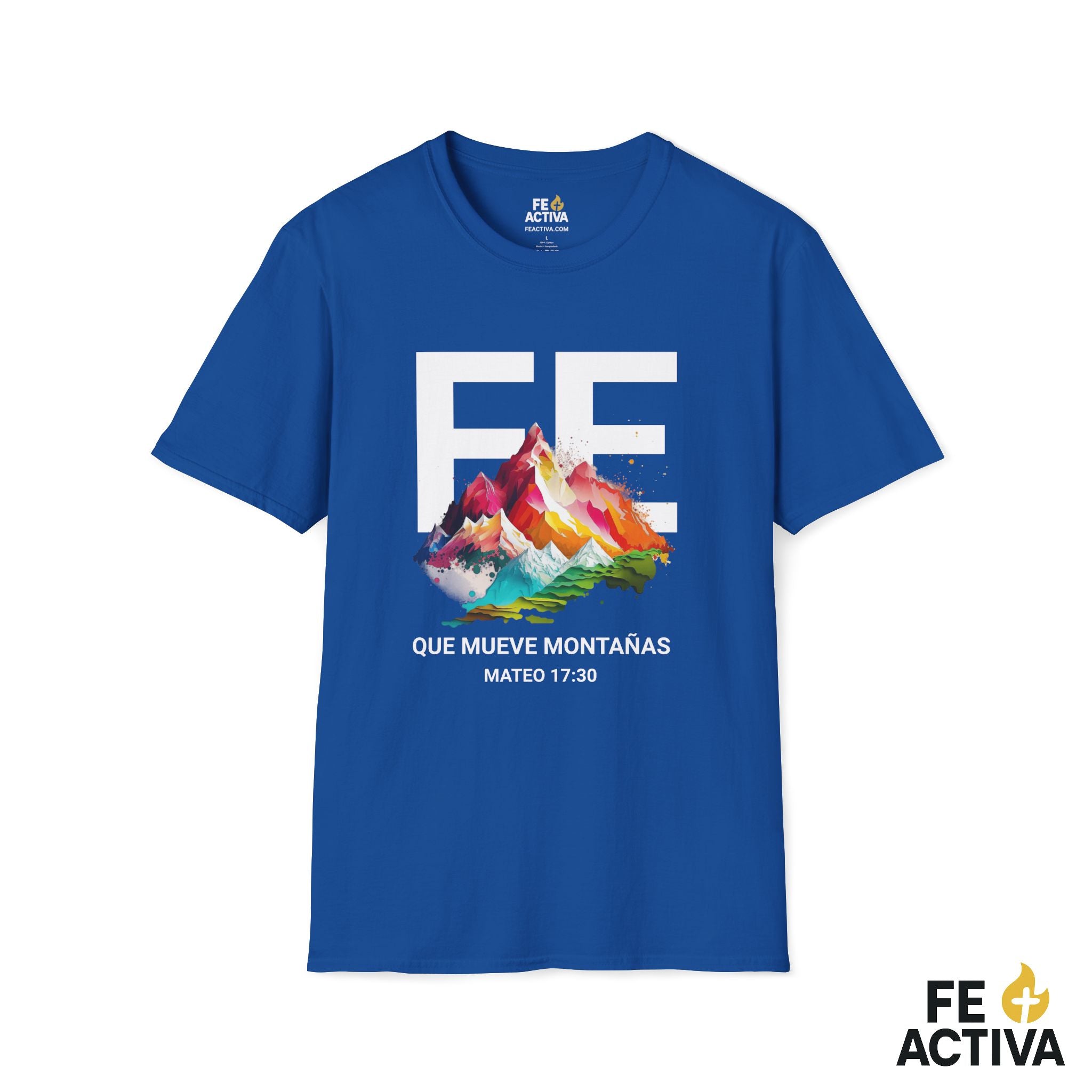 Fe que mueve Montañas - Mateo 17:20 | Camisetas Cristianas | Fe Activa