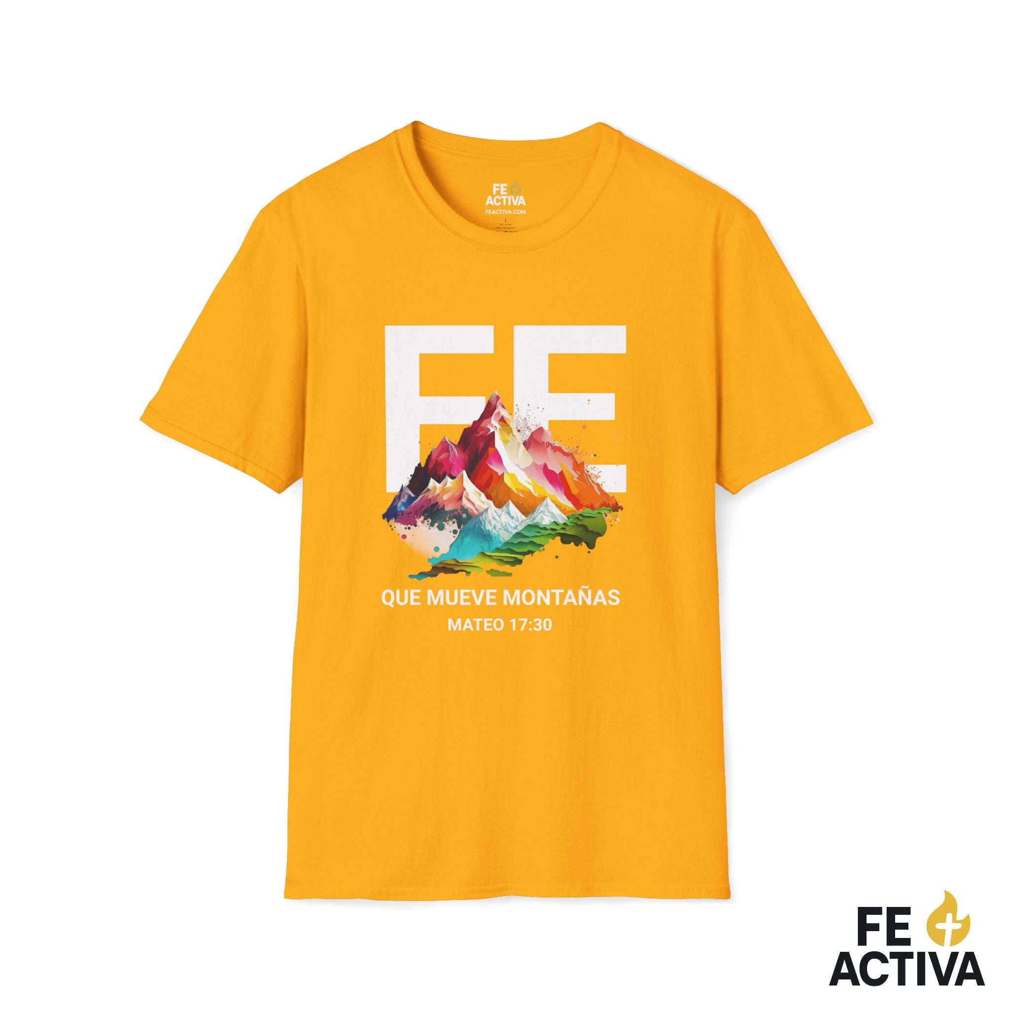 Fe que mueve Montañas - Mateo 17:20 | Camisetas Cristianas | Fe Activa