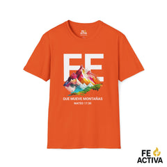 Fe que mueve Montañas - Mateo 17:20 | Camisetas Cristianas | Fe Activa