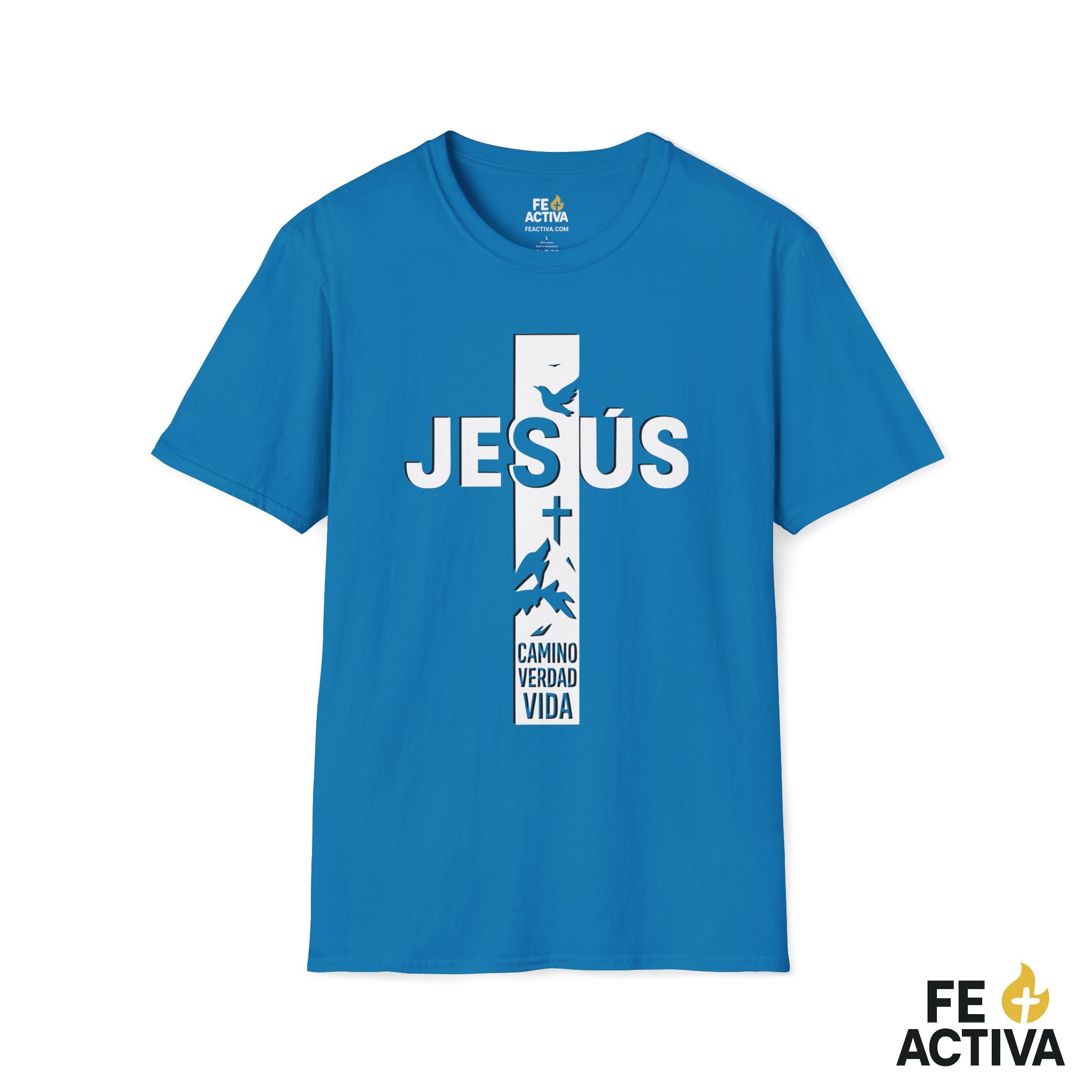 Jesus + Cruz: Camino, Verdad y Vida  | Camiseta Cristiana | Fe Activ:a
