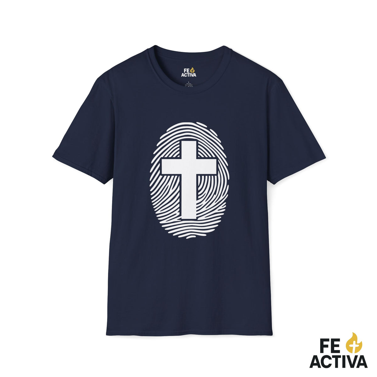 Mi Identidad en Cristo Jesus | Cruz y Huella dactilar  | Camiseta Cristiana | Fe Activa