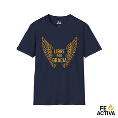 Libre por Gracia Efesios 2:8 | Camiseta Cristiana | Fe Activa