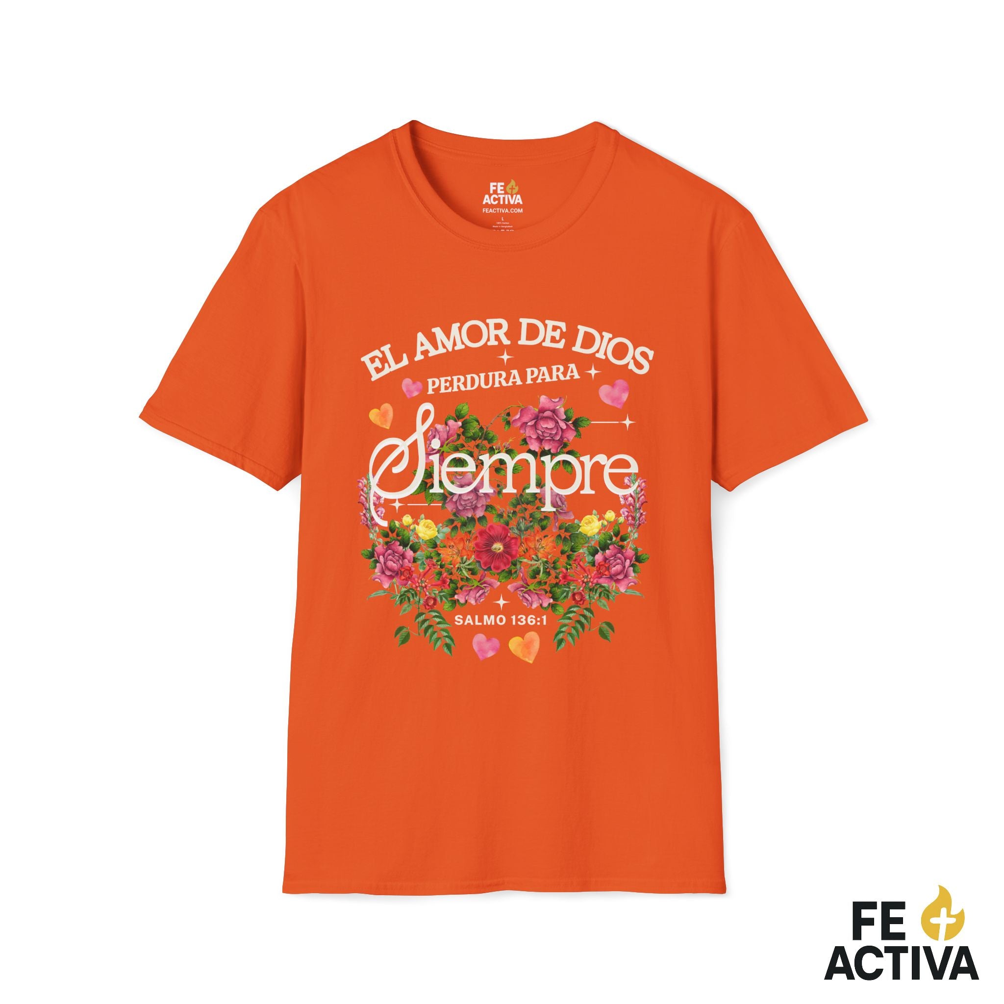 El Amor de Dios Perdura para Siempre – Salmo 136:1 | Camiseta Cristiana | Fe Activa