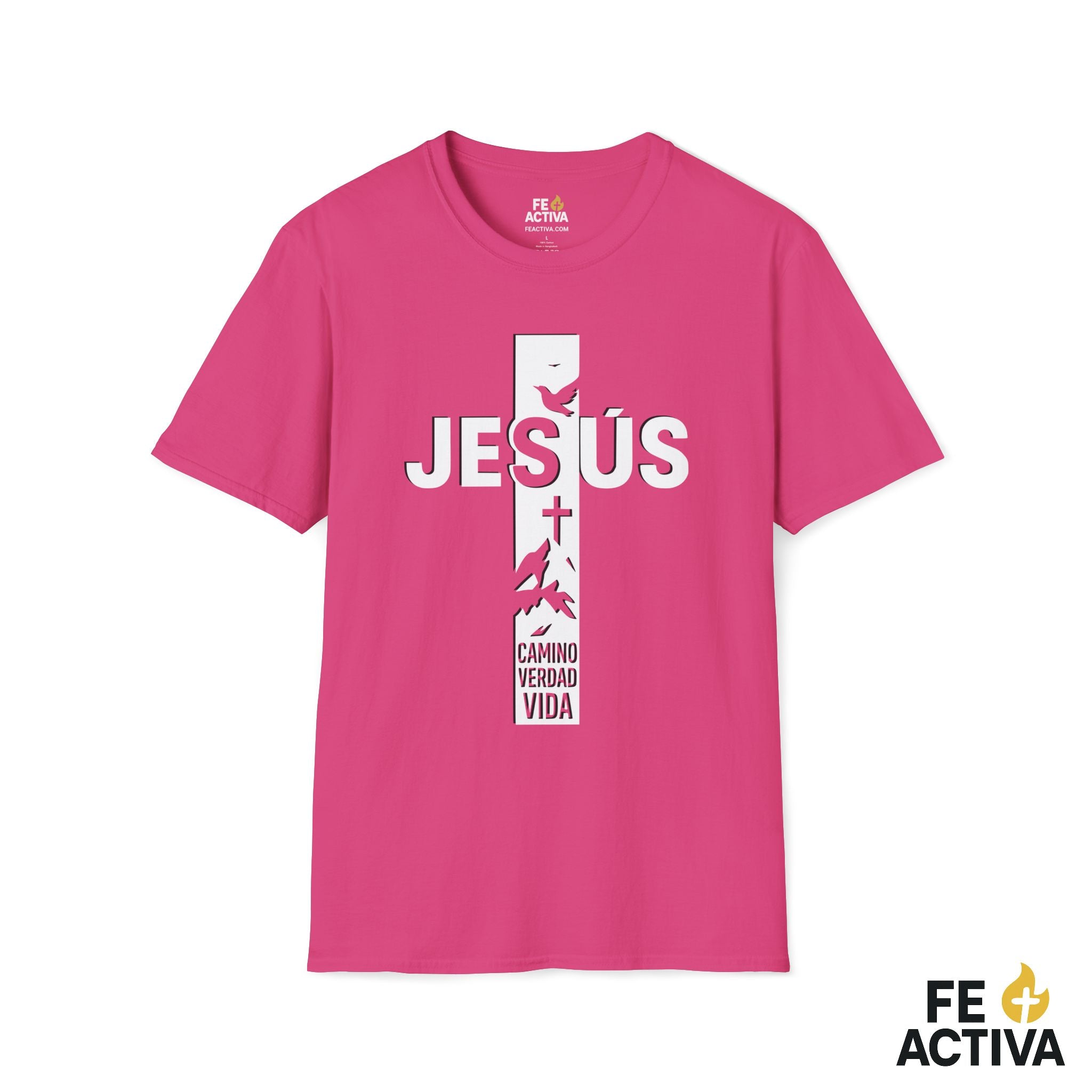 Jesus + Cruz: Camino, Verdad y Vida  | Camiseta Cristiana | Fe Activ:a