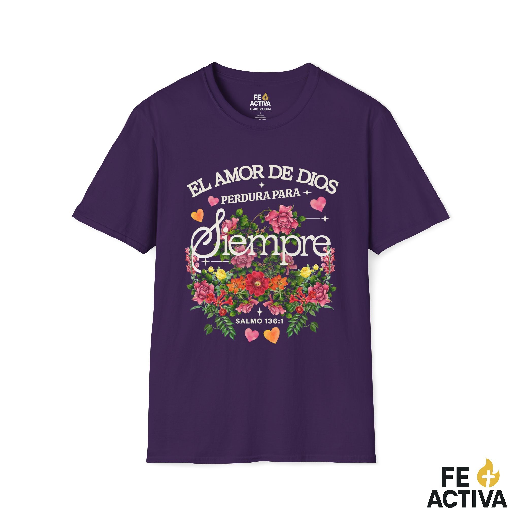 El Amor de Dios Perdura para Siempre – Salmo 136:1 | Camiseta Cristiana | Fe Activa