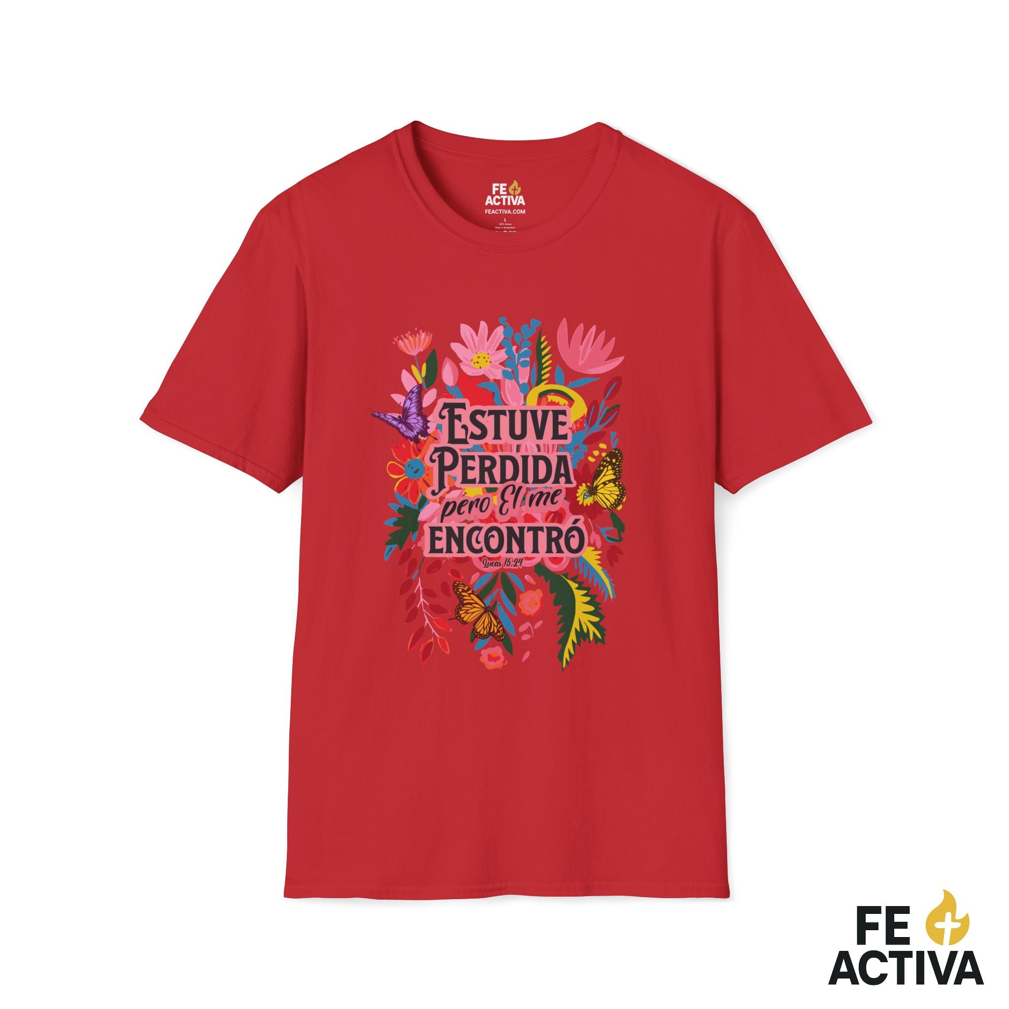 Estuve Perdida, pero Él me Encontró – Lucas 15:24 | Camiseta Cristiana | Fe Activa