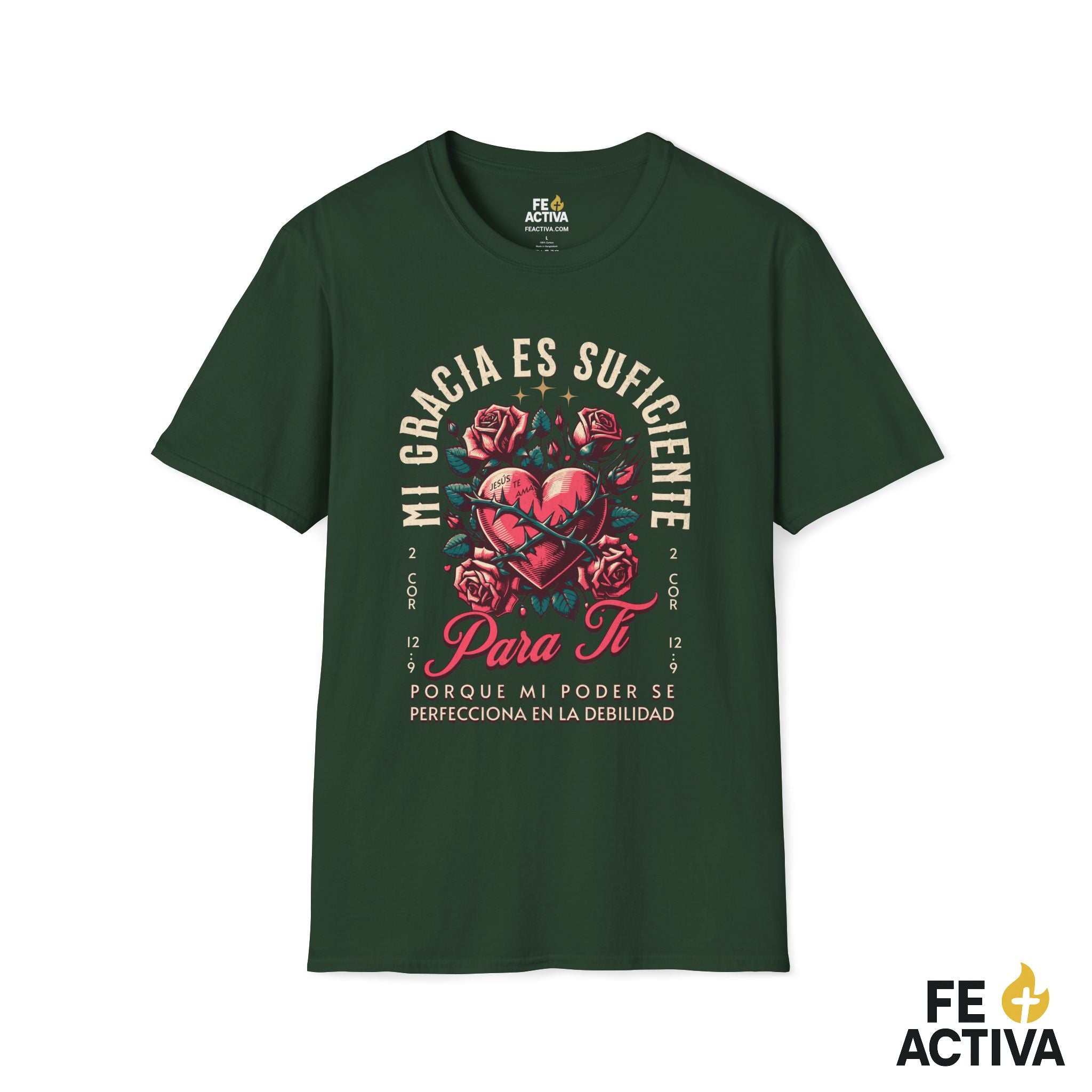 Mi Gracia Es Suficiente – 2 Corintios 12:9 | Camiseta Cristiana | Fe Activa