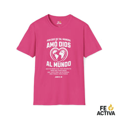 Juan 3:16 | De tal manera Amo Dios al Mundo  | Camiseta Cristiana | Fe Activa
