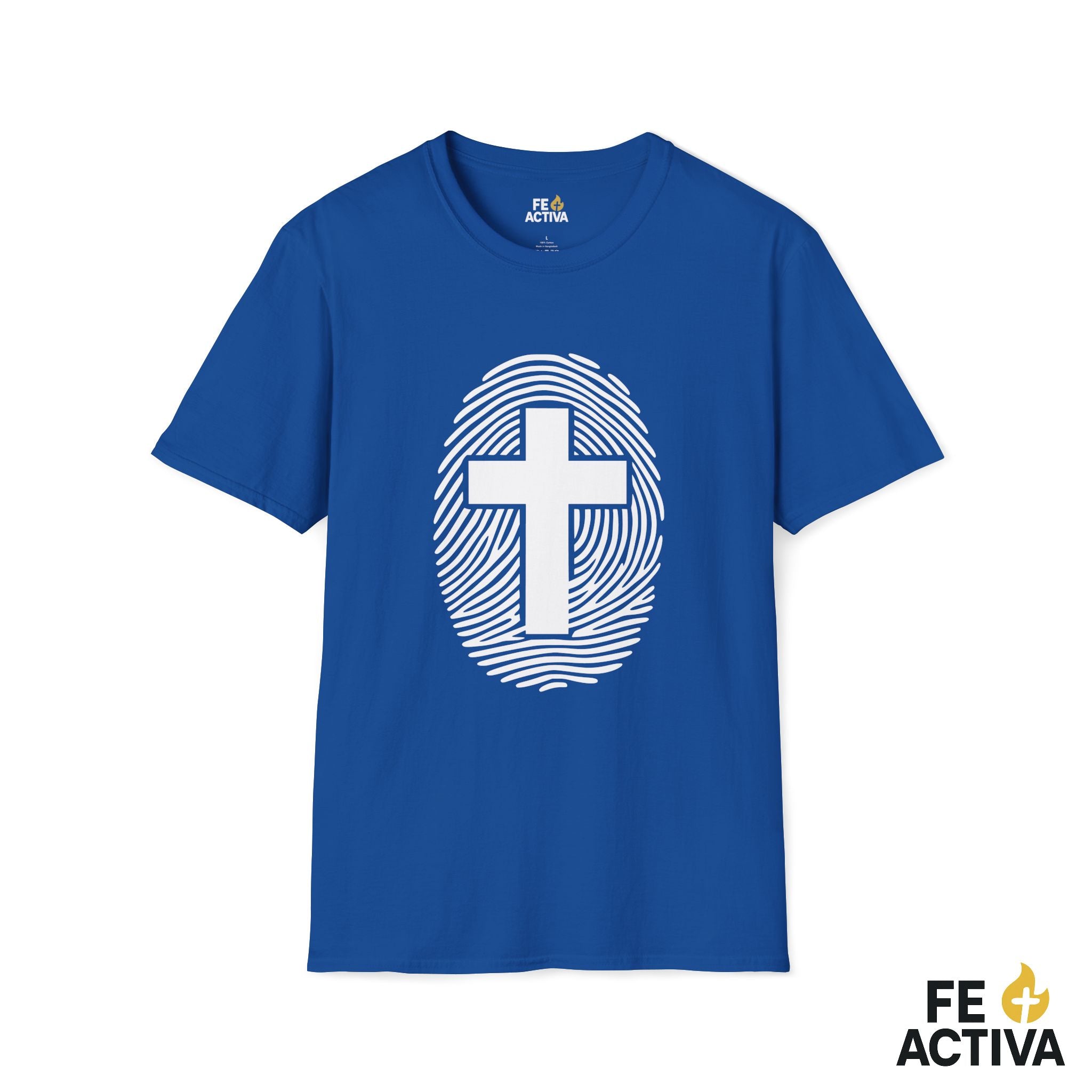 Mi Identidad en Cristo Jesus | Cruz y Huella dactilar  | Camiseta Cristiana | Fe Activa