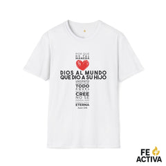 Juan 3:16 - Por que de tal manera amo Dios al Mundo - Diseño 1 | Camiseta Cristiana Unisex
