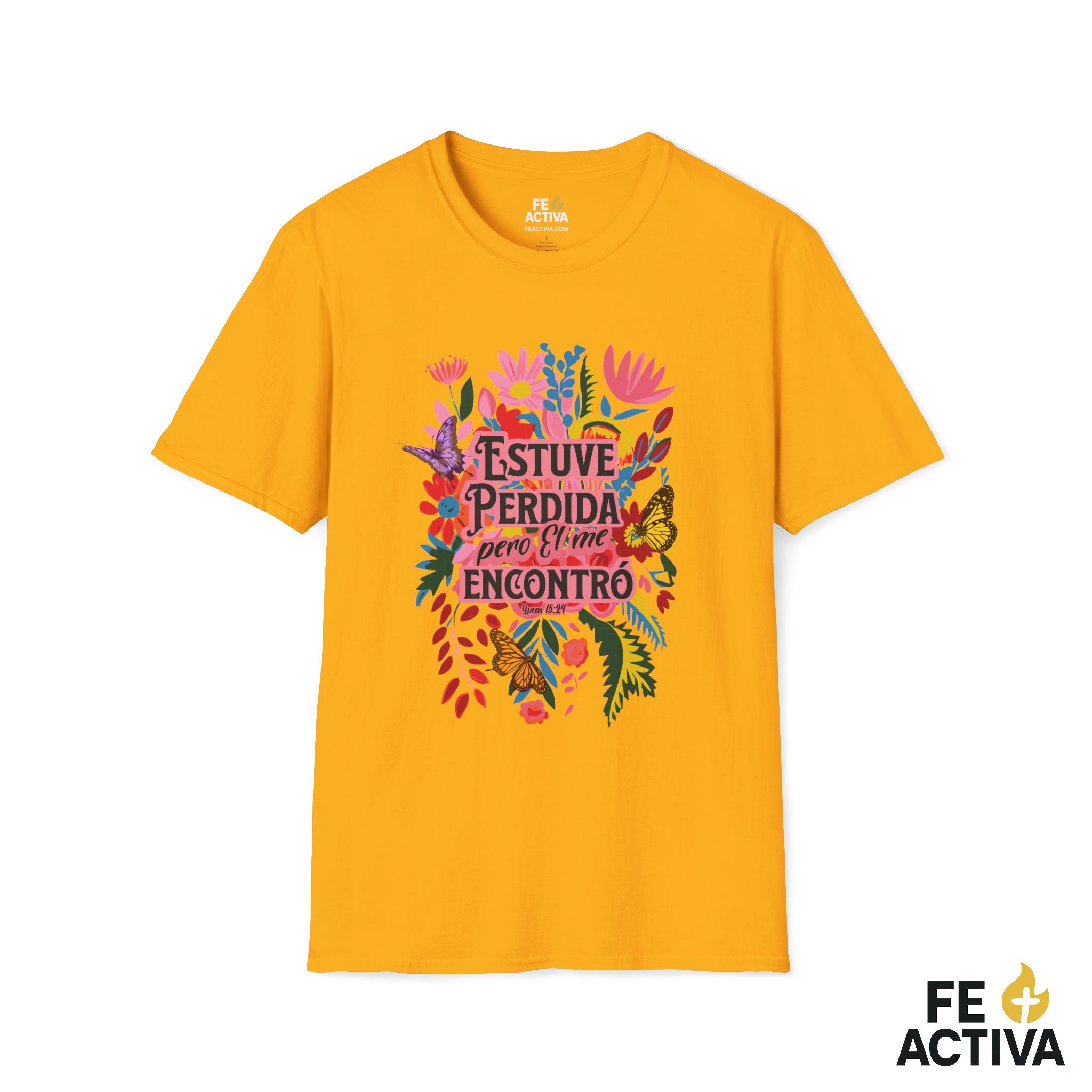 Estuve Perdida, pero Él me Encontró – Lucas 15:24 | Camiseta Cristiana | Fe Activa